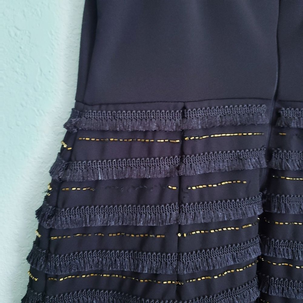 Marina Black Bead and Fringe Gatsby Mini Dress - Picture 11 of 12